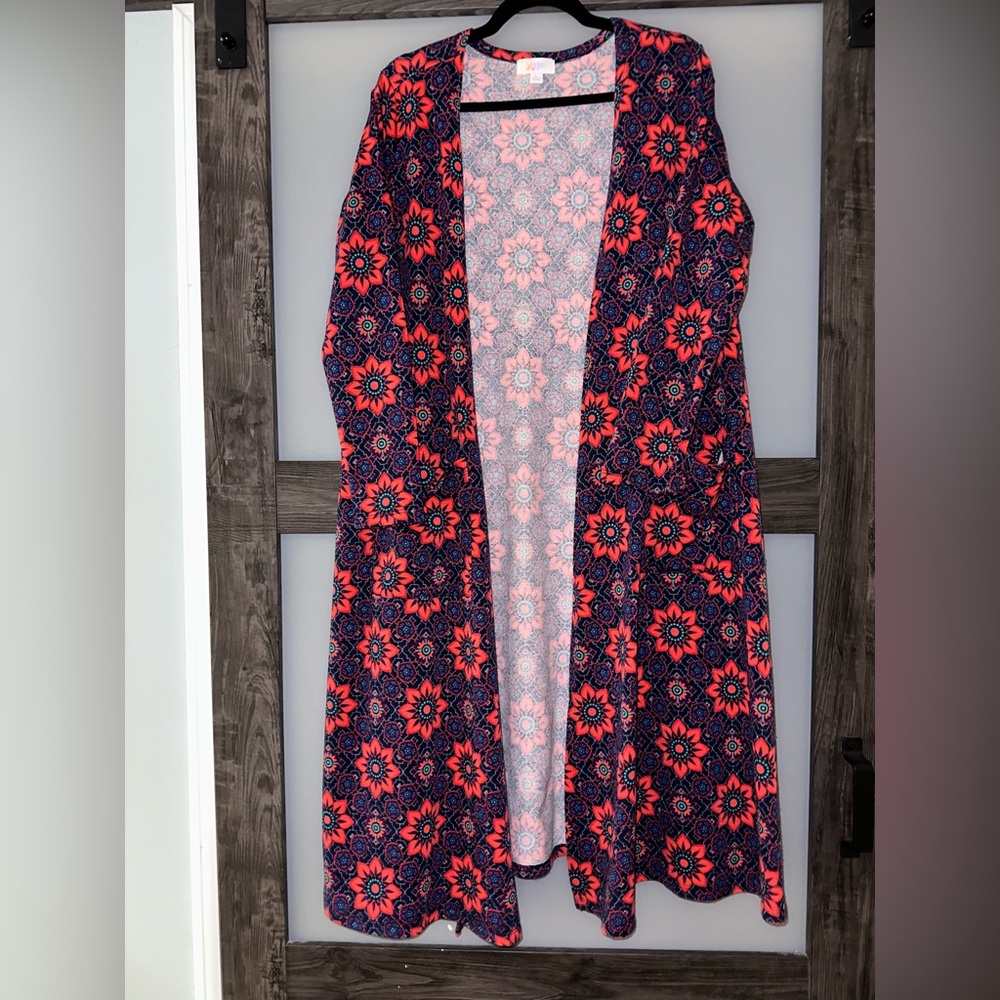 LuLaRoe Sarah Large Floral Duster Cardigan